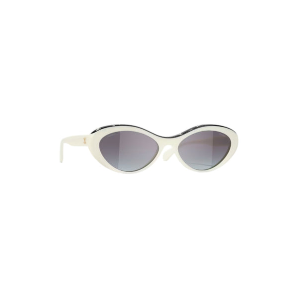Chanel Oval White & Black Sunglasses – CH54161763S6