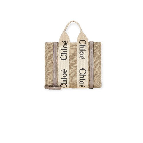 Woody Linen Small Tote Bag