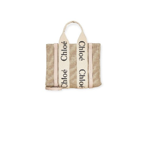 Woody Linen Small Tote Bag