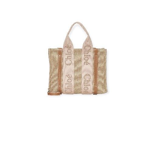 Woody Linen Small Tote Bag