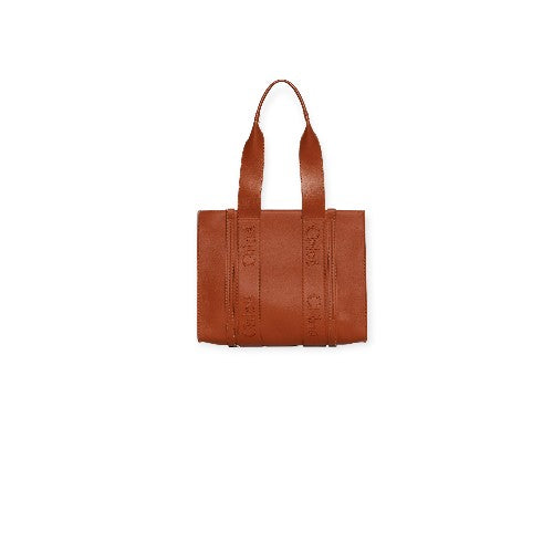 Woody Medium Leather Tote Bag