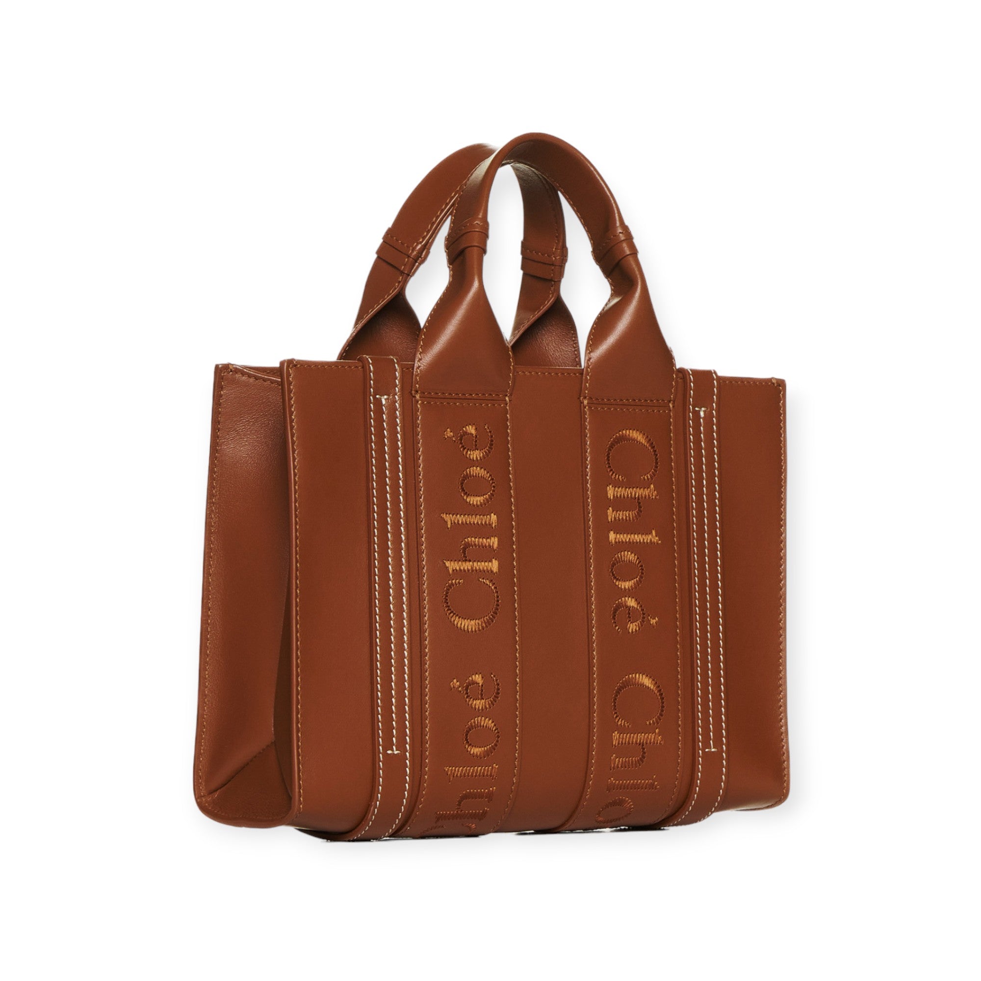 Woody Medium Leather Tote Bag