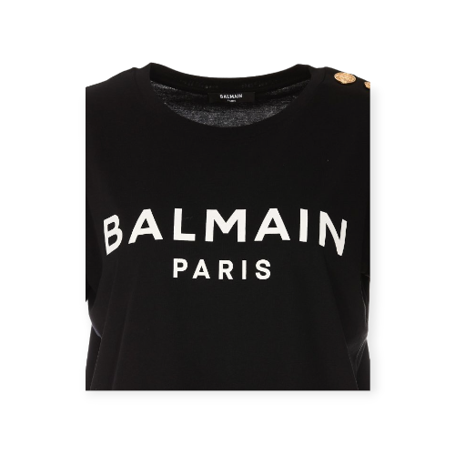 Eco-Responsible Cotton T-Shirt With Balmain Logo Print