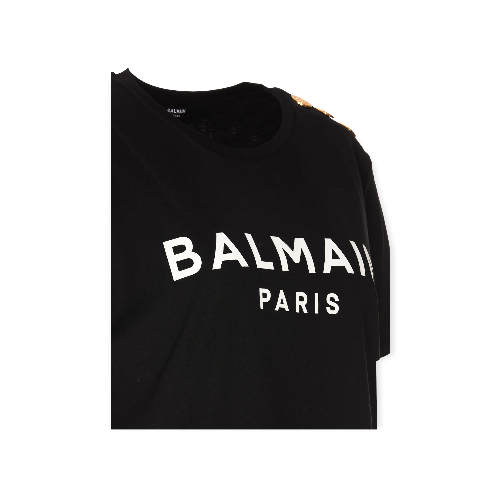 Eco-Responsible Cotton T-Shirt With Balmain Logo Print