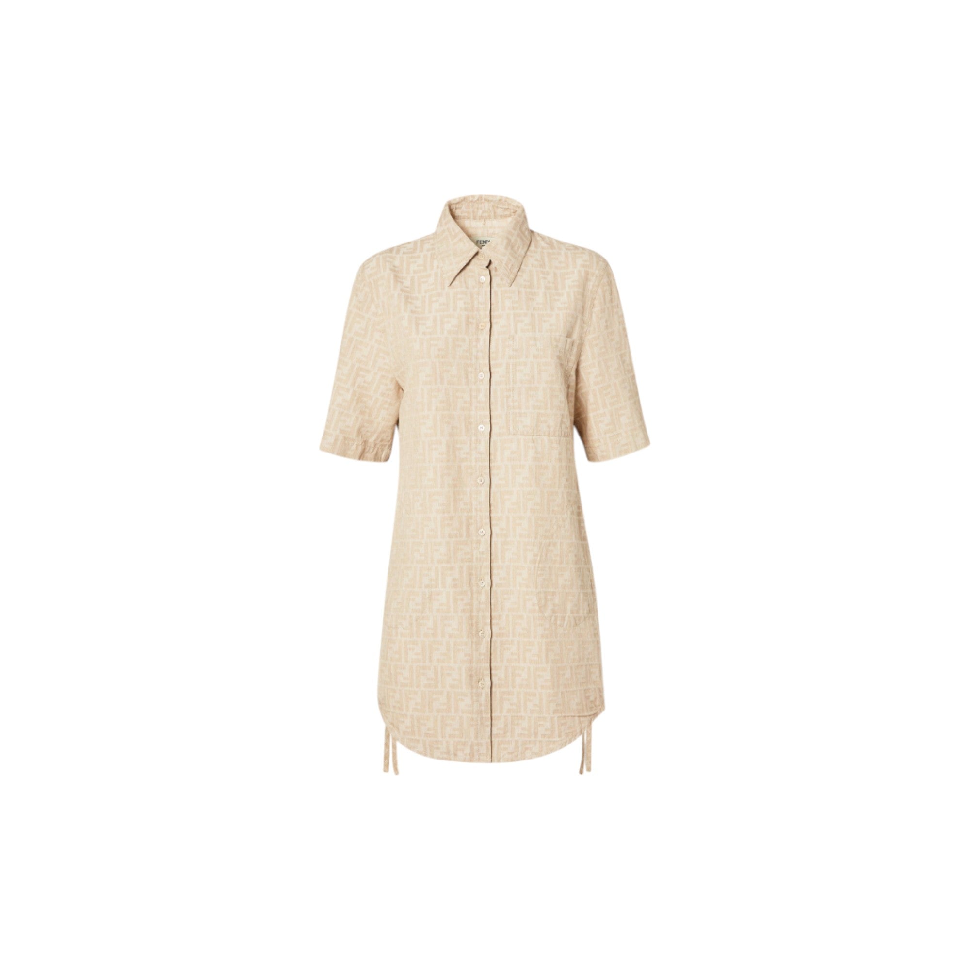 Beige FF Chambray Dress