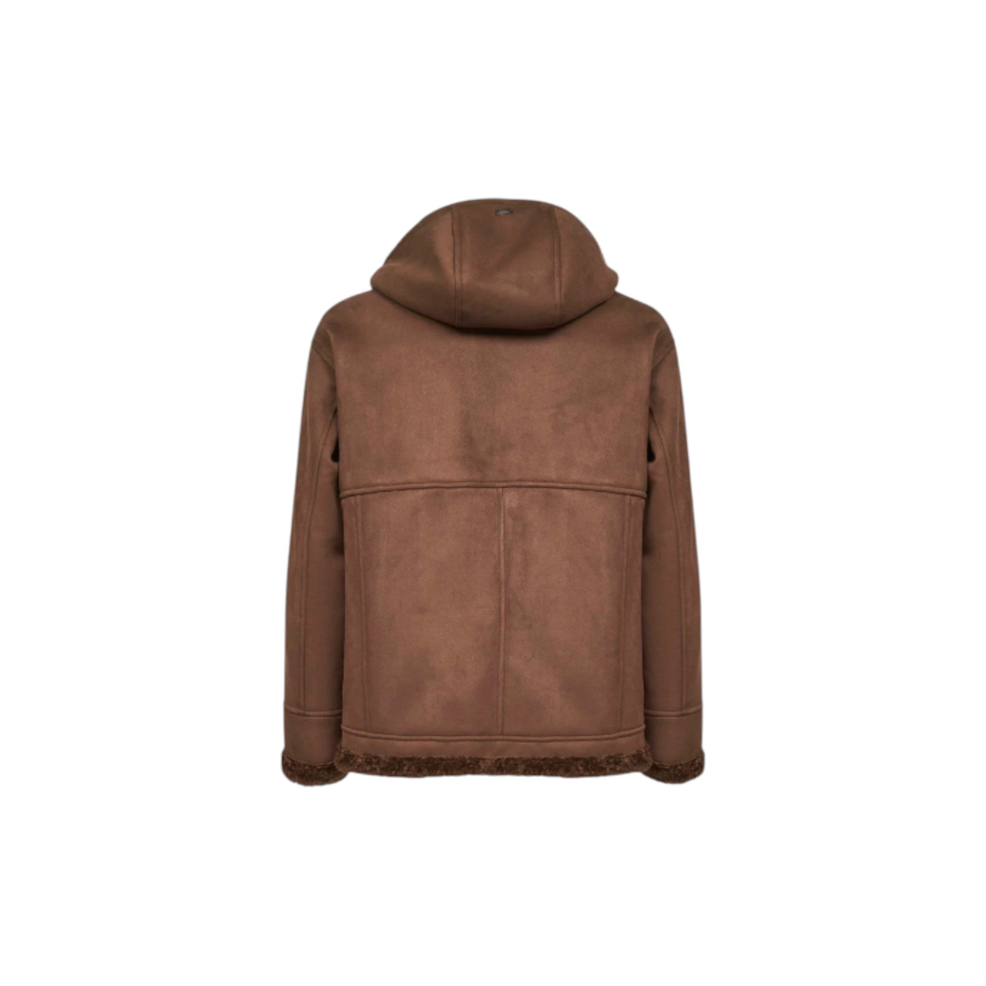 Brown alternative fur hooded jacket