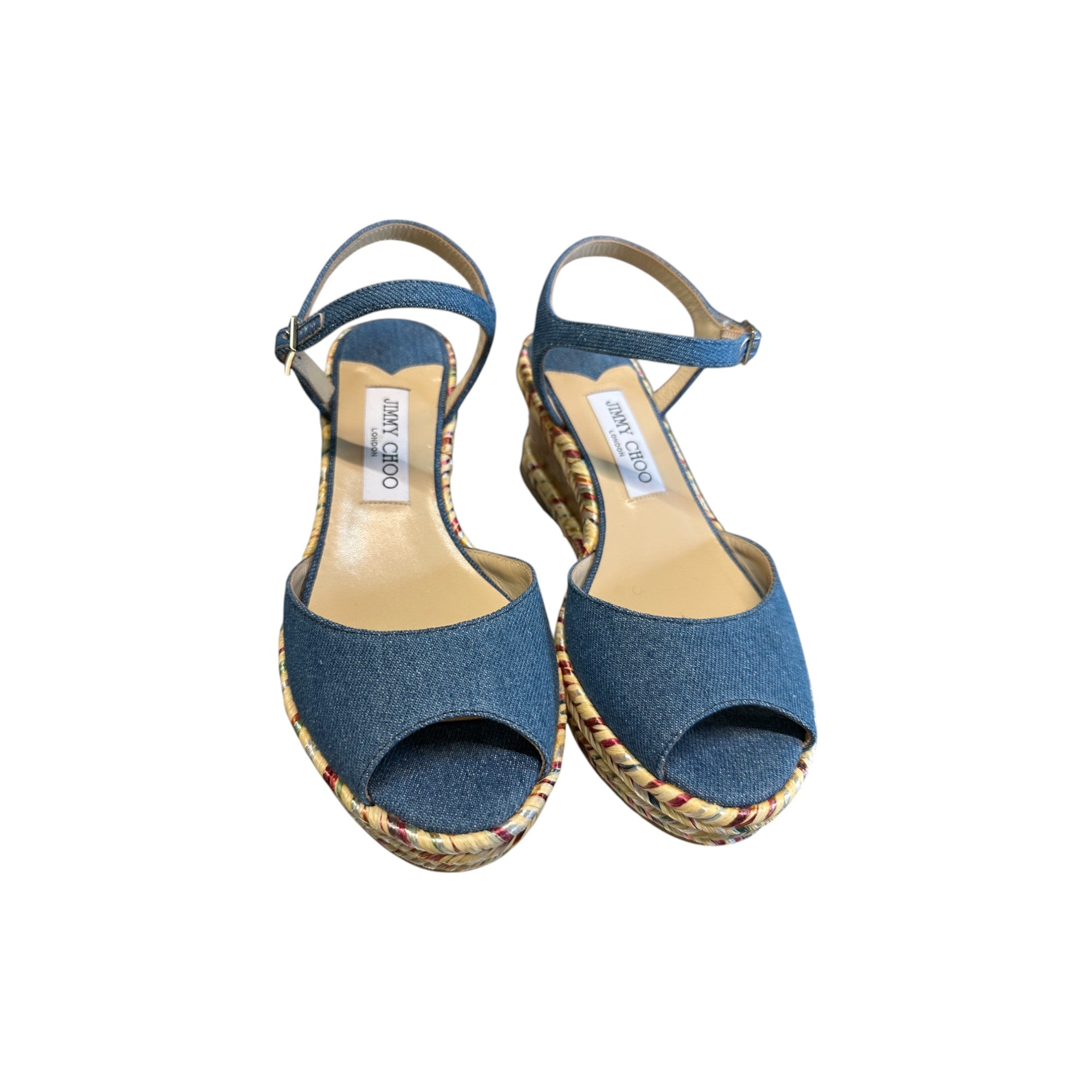 Perla 70 Denim Wedge Sandals