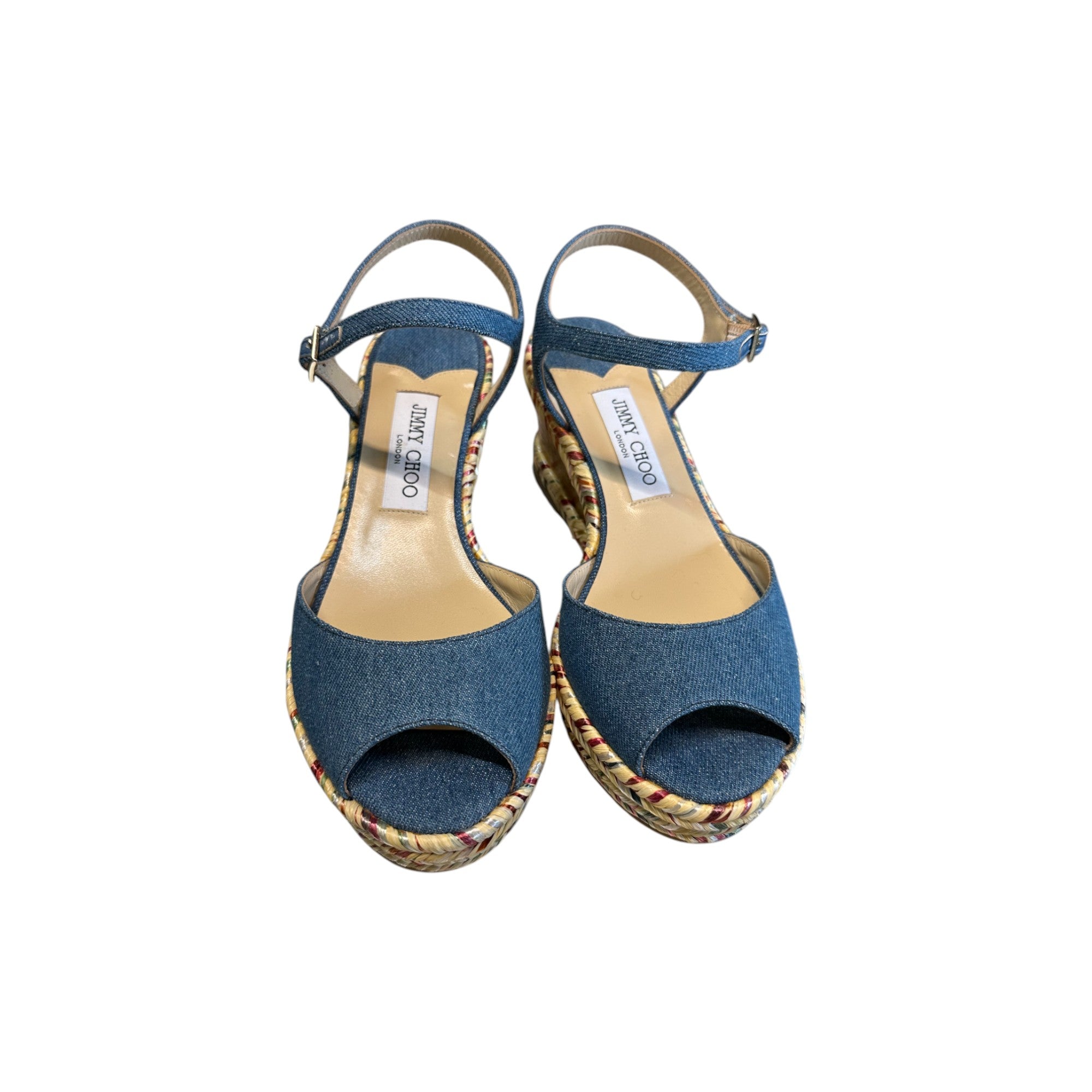 Perla 70 Denim Wedge Sandals