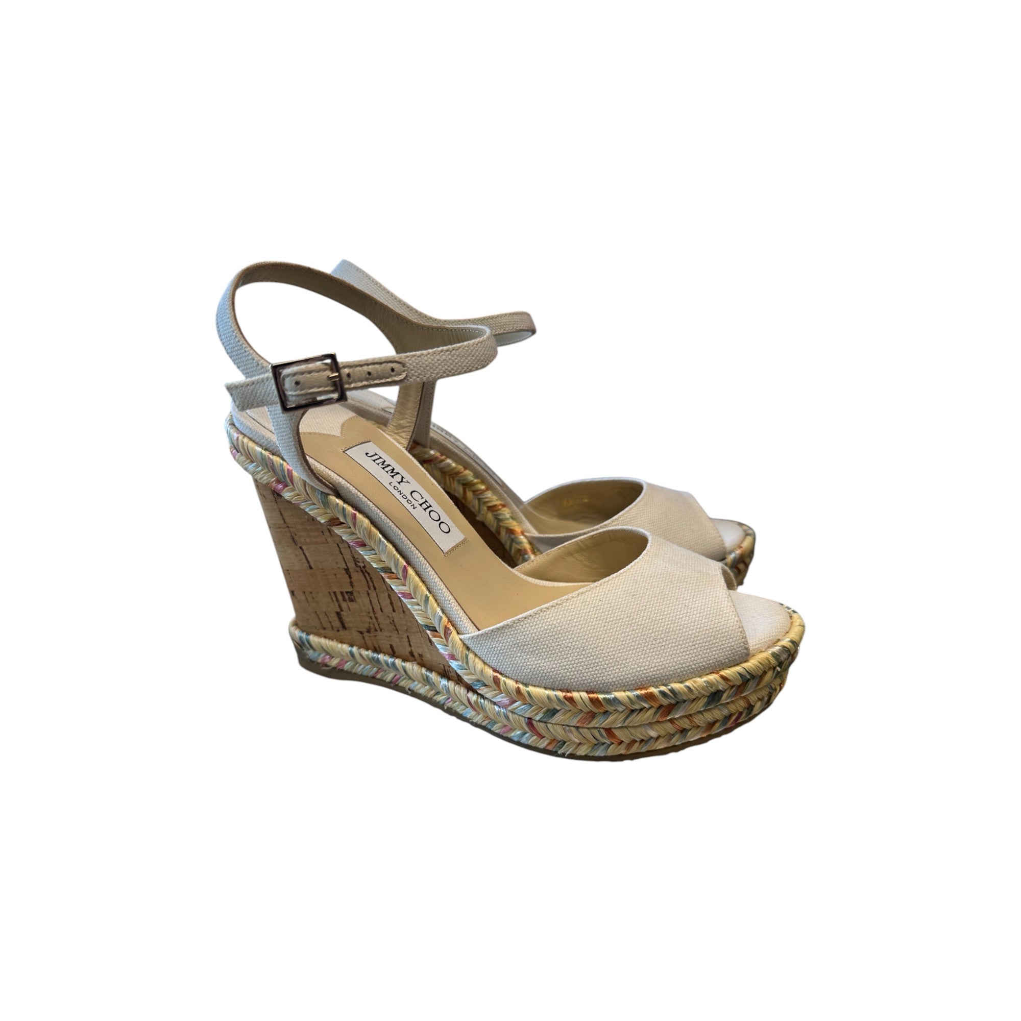Perla 120 Canvas Wedge Sandals