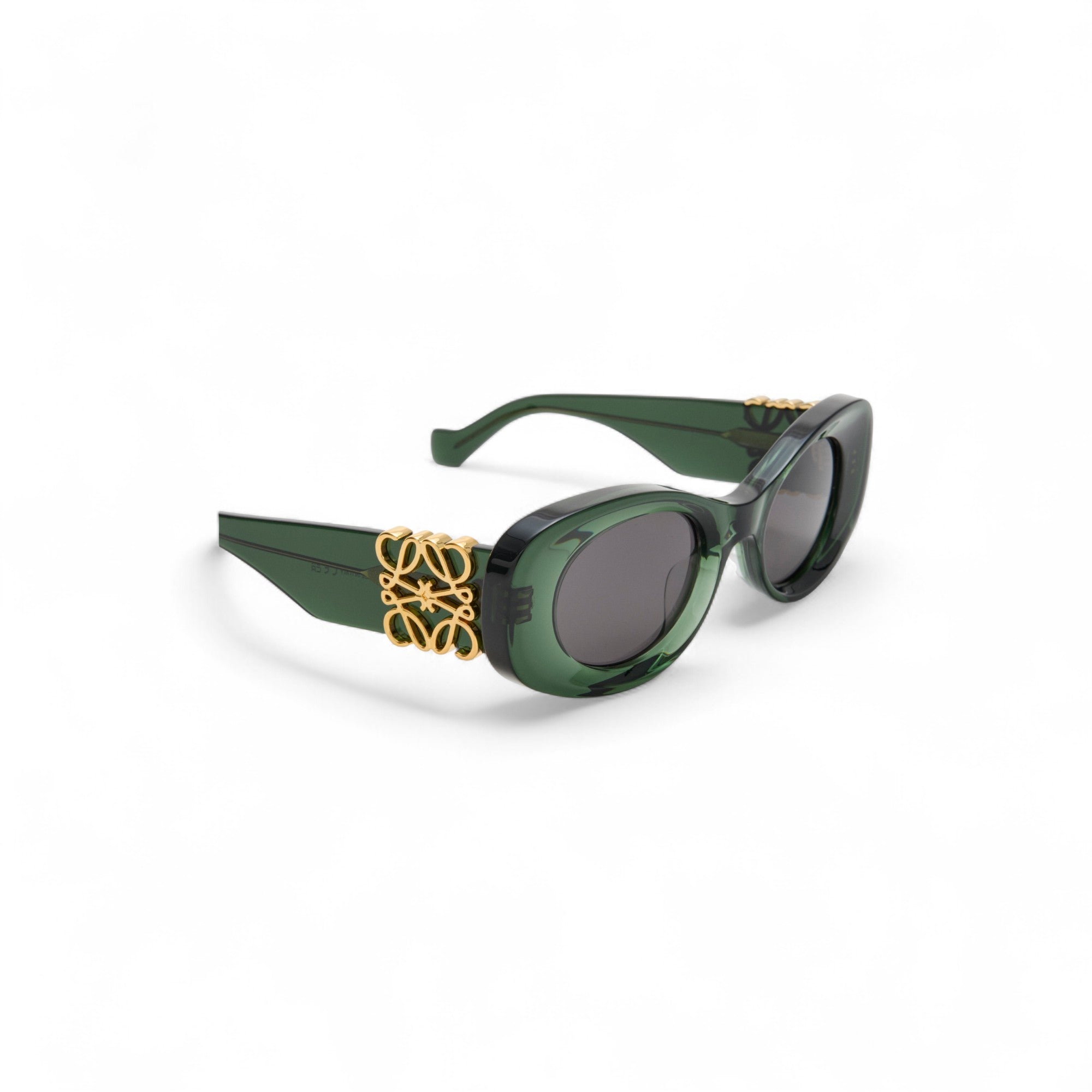 Loewe Beveled Oval Maxi Anagram sunglasses in Green LW40175U 98A