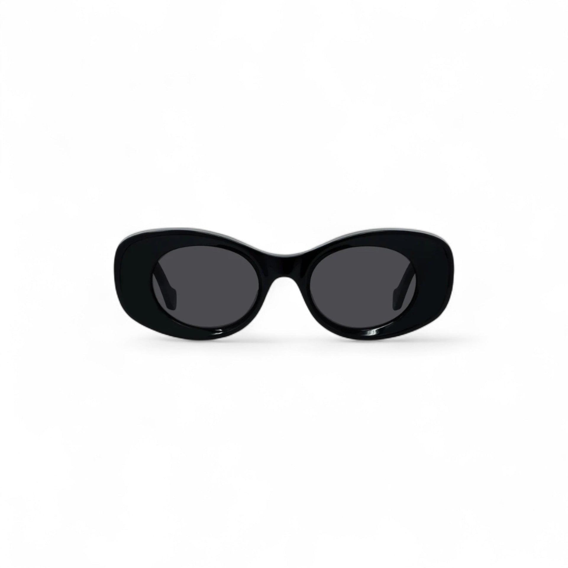 Loewe Beveled Oval Maxi Anagram sunglasses in Black -Via Manzoni