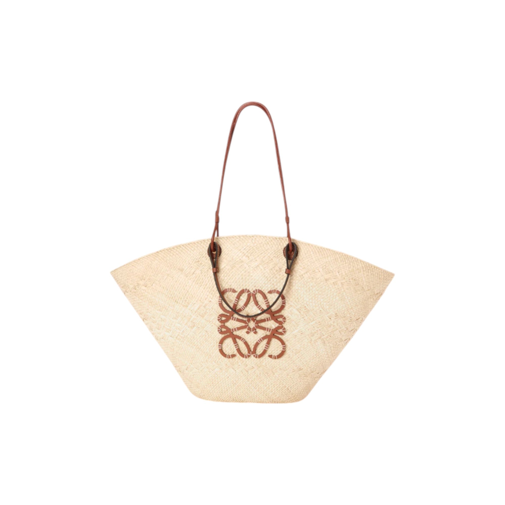 Loewe Paula'S Ibiza Large Anagram Basket Bag In Iraca Palm And Calfskin A223F04X02