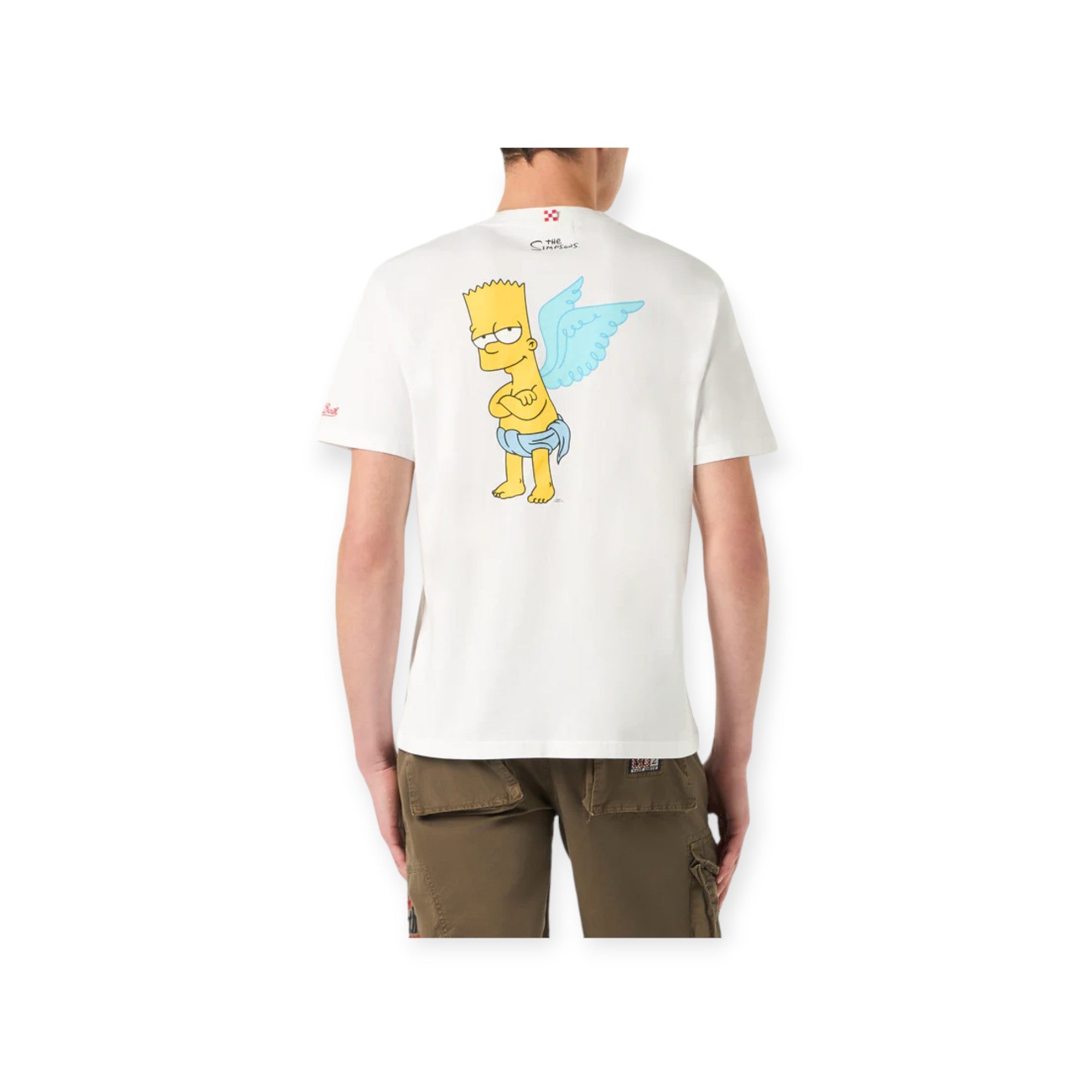 Man Cotton T-Shirt With Bart Angel Print