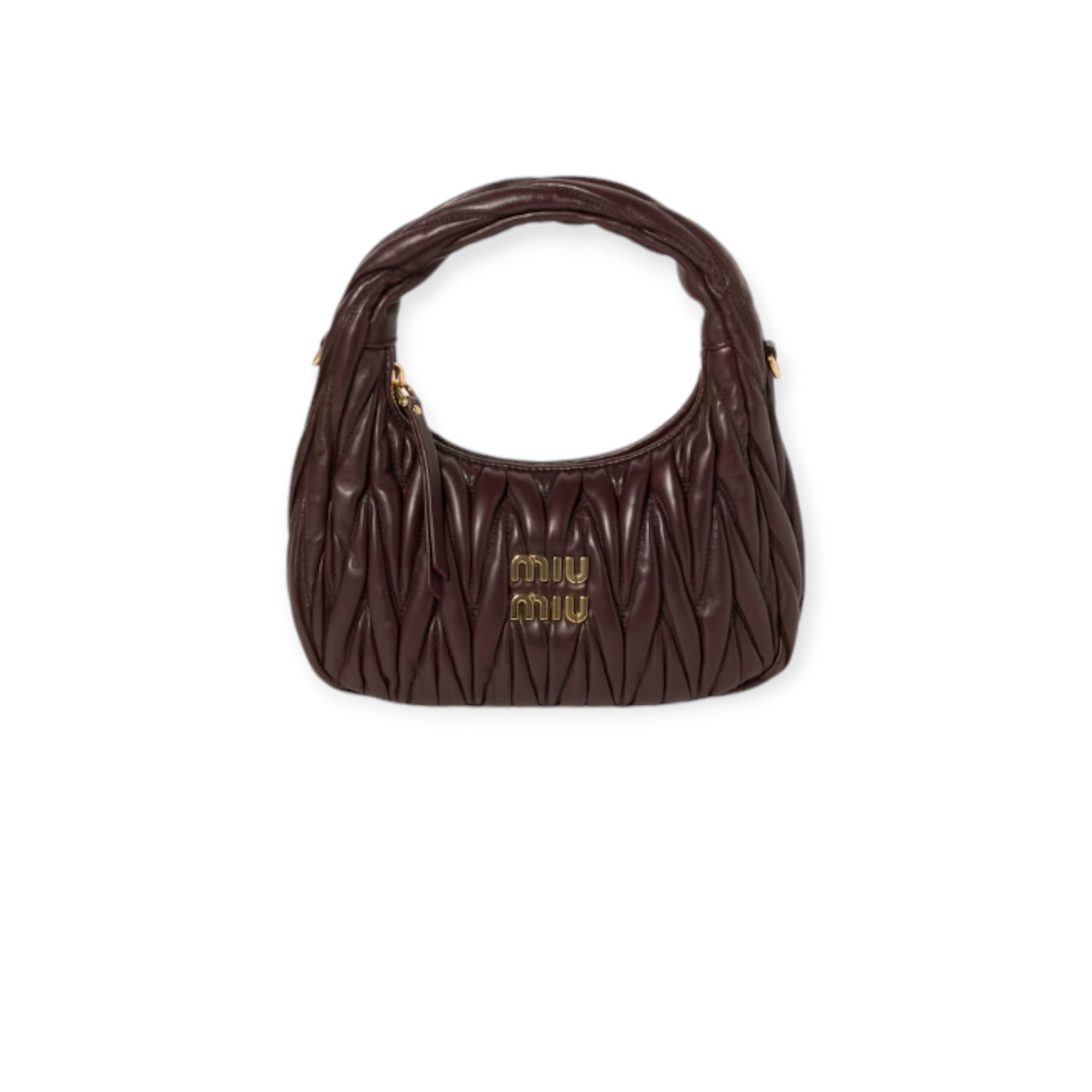 Wander Matelasse Nappa Leather Hobo Bag Miu Miu