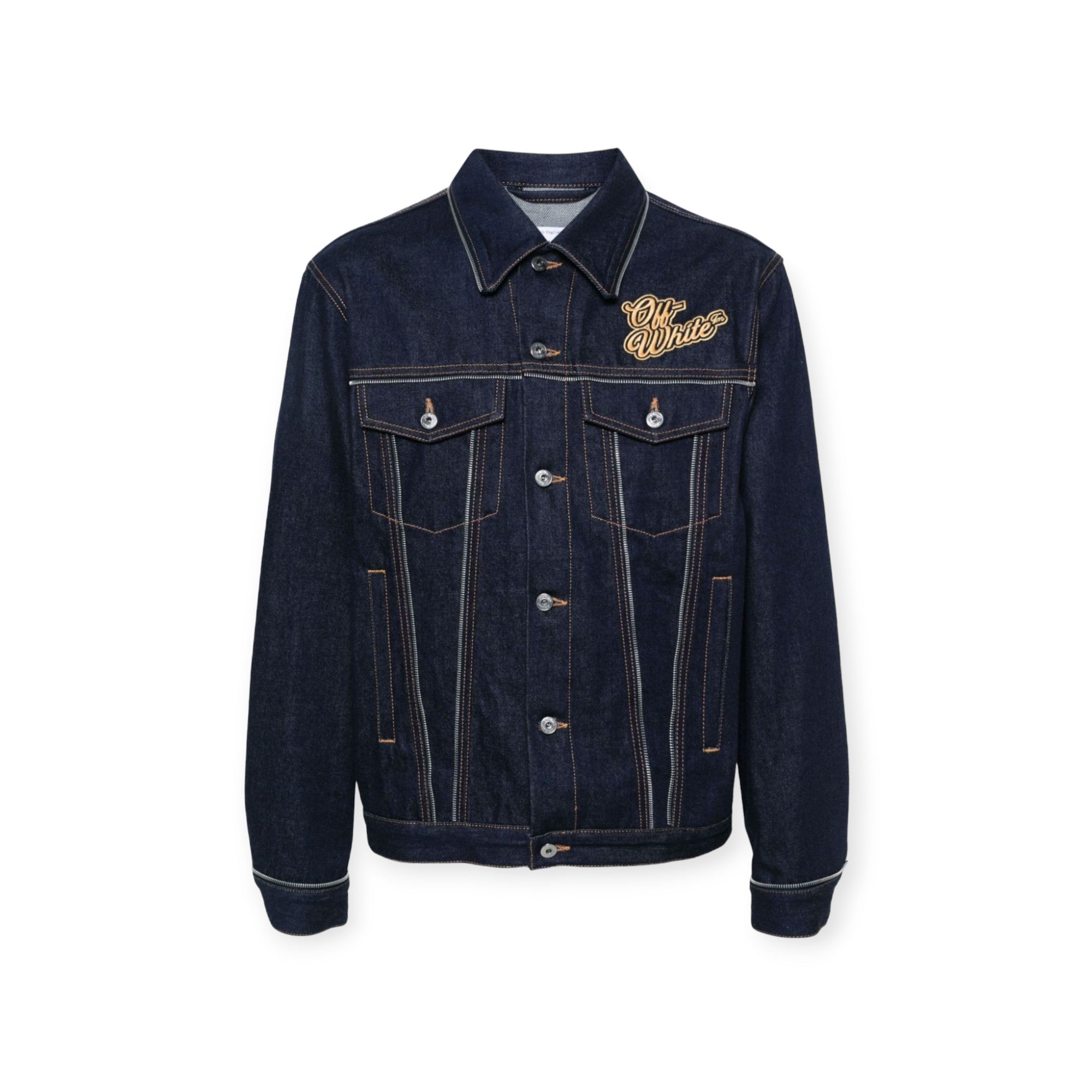 90Slogo Skate Zip Den Jkt Raw Blue Gold