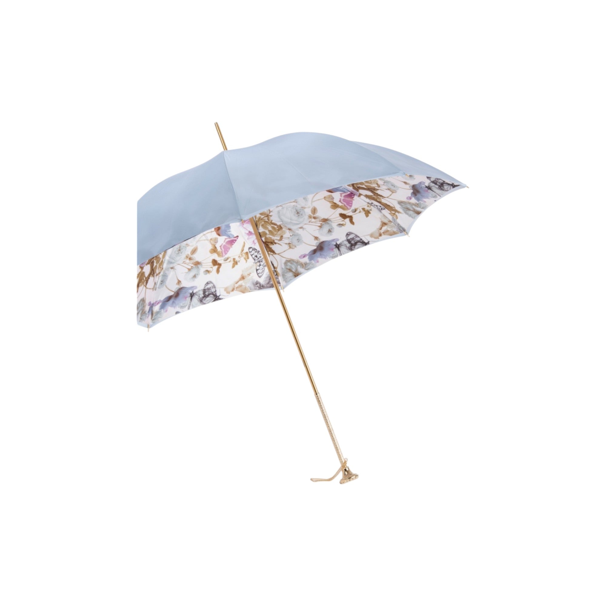 Light Blue Nature Umbrella with Butterflies