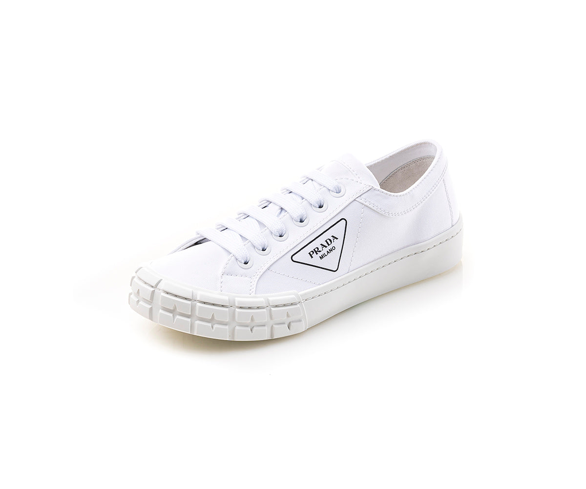 Prada shoes cassetta wheel gabardine fabric sneakers