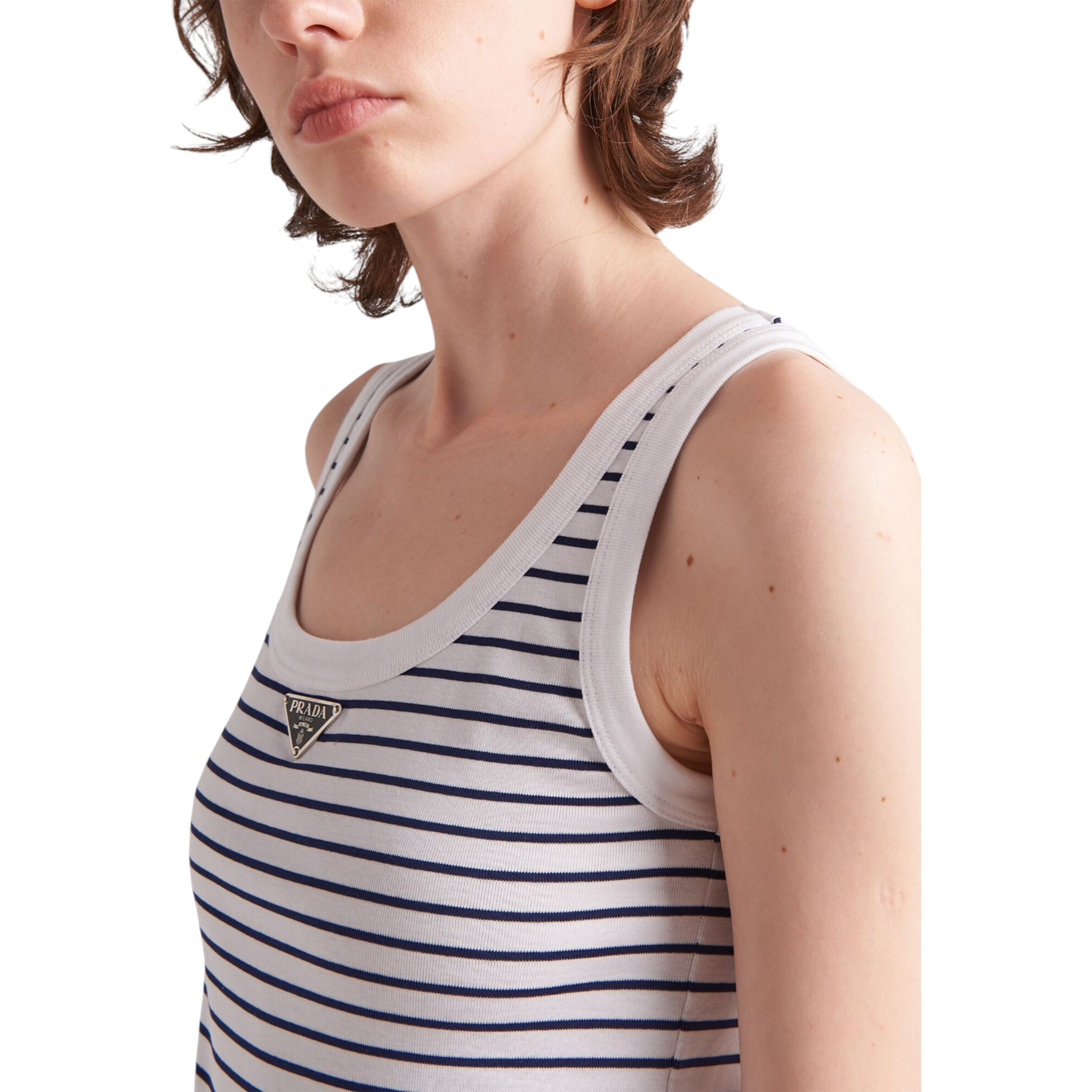 Ribbed Knit Jersey Tank Top