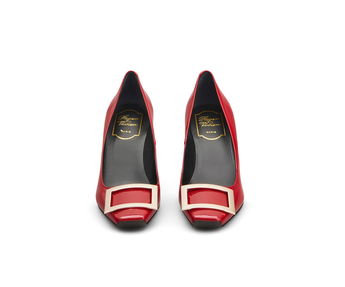 Trompette Metal Buckle Pumps in Patent Leather