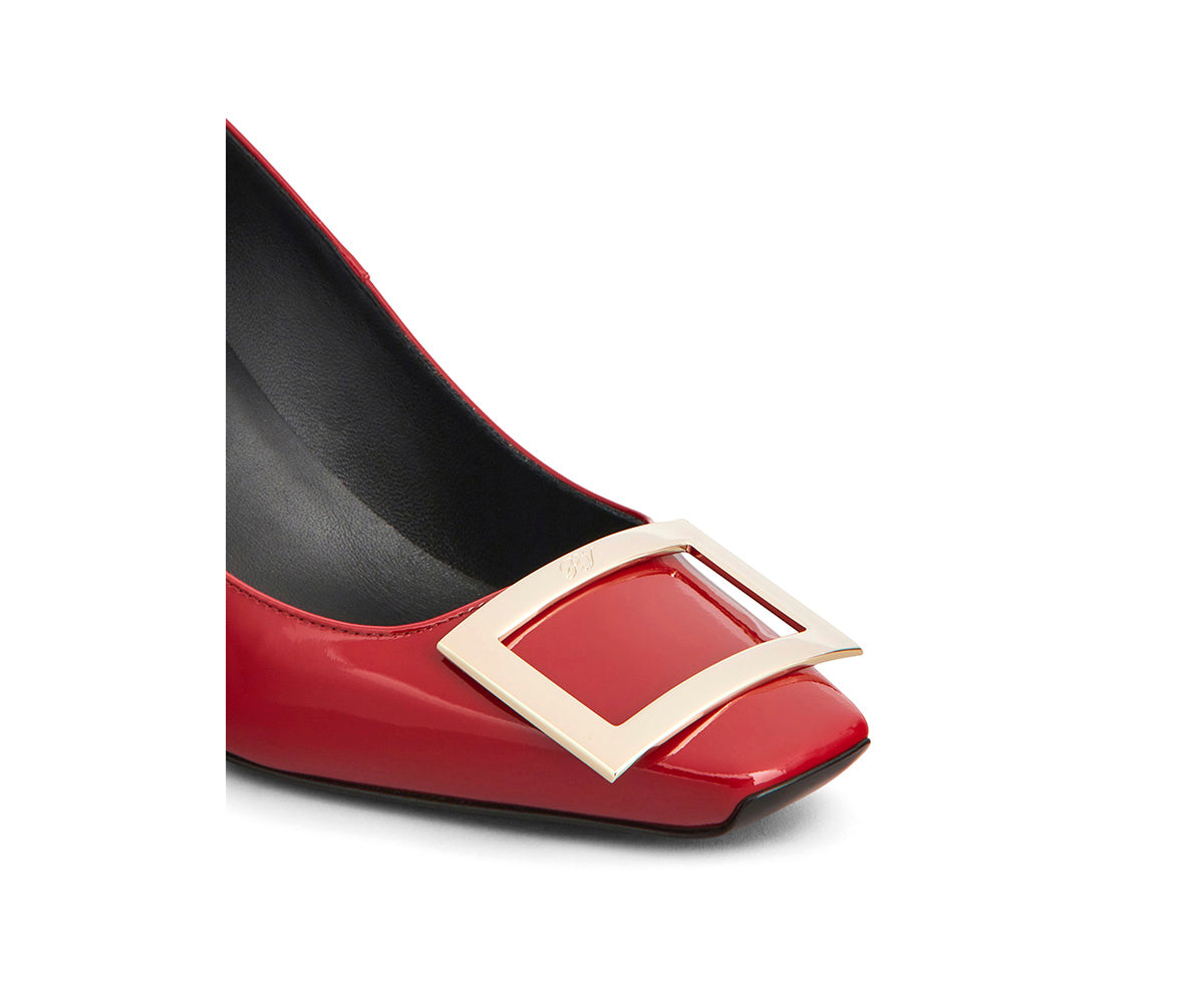 Trompette Metal Buckle Pumps in Patent Leather