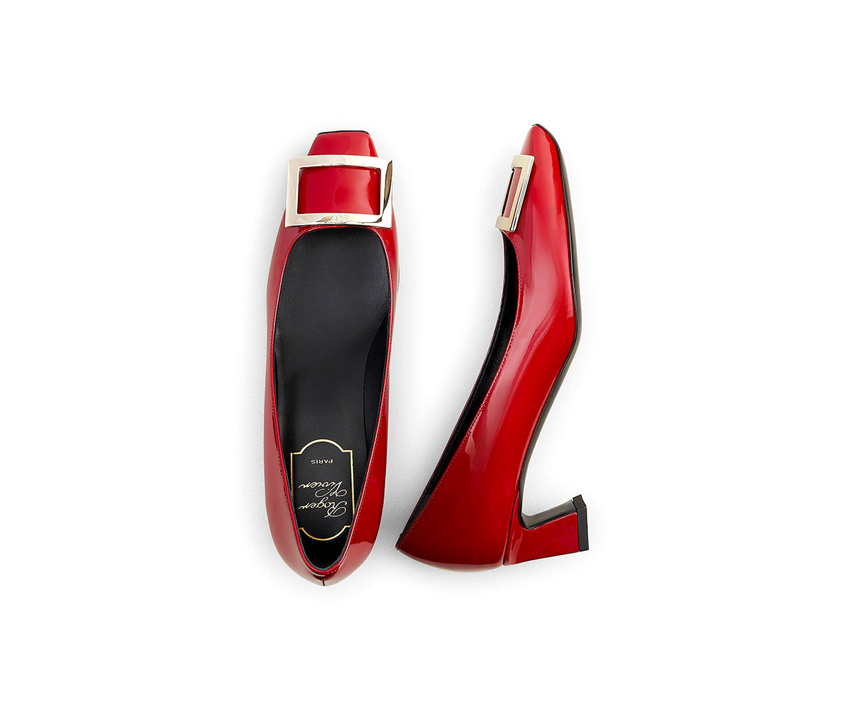 Trompette Metal Buckle Pumps in Patent Leather