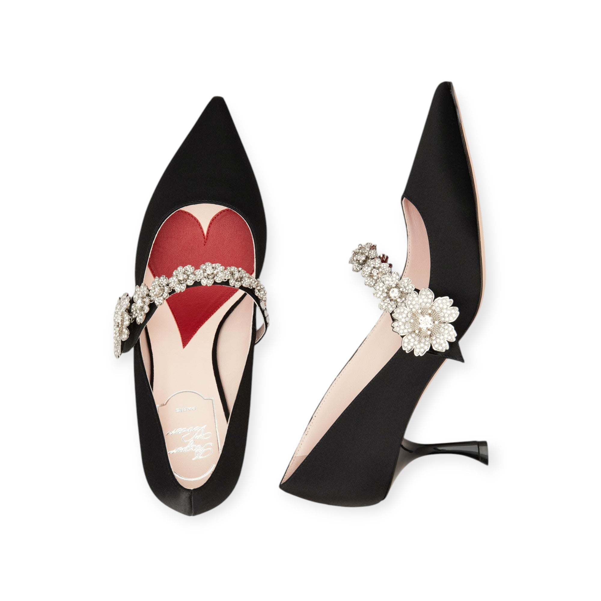 Efflorescence Mary Jane Pumps in satin