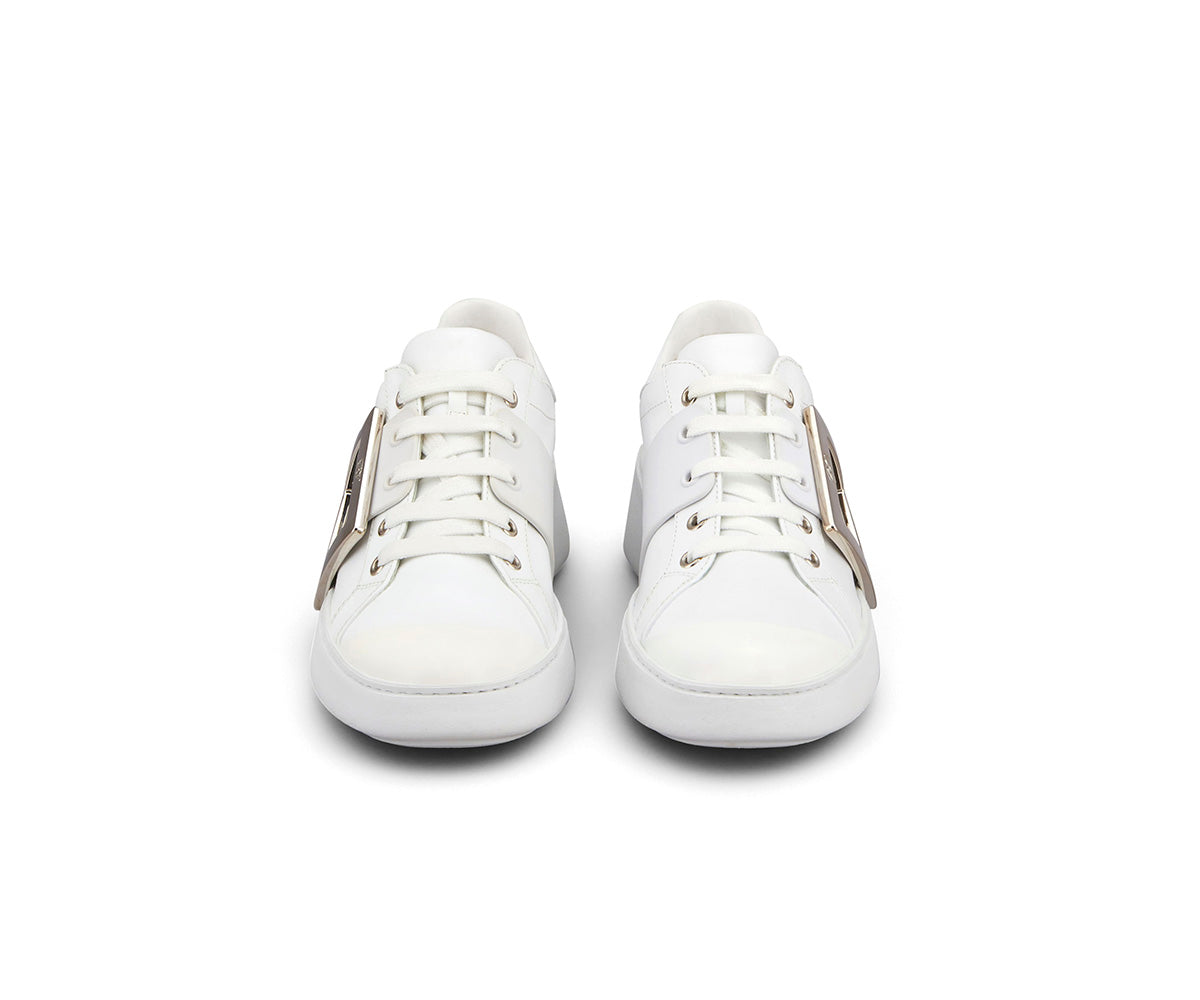 Viv' Skate Metal Buckle Sneakers in Soft Leather