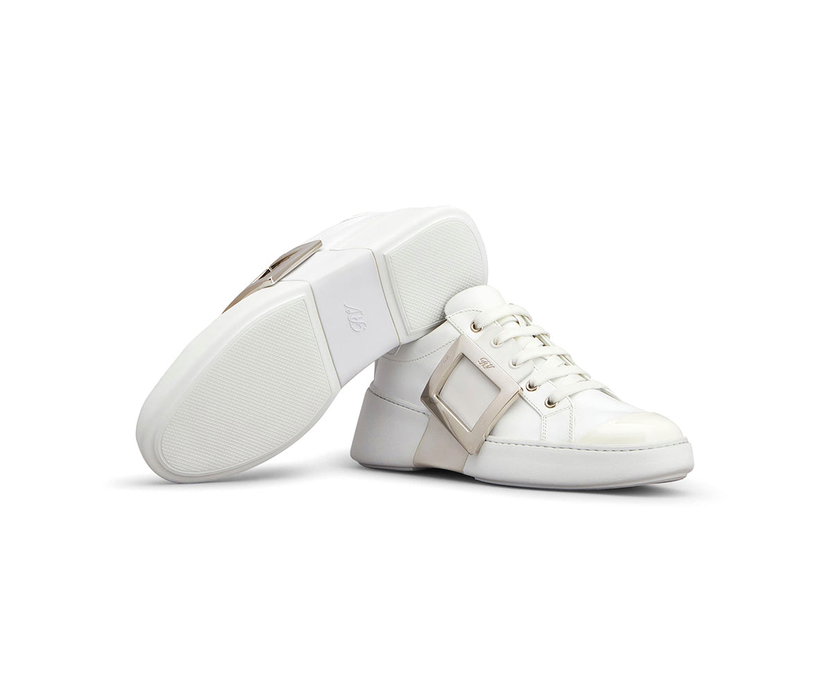 Viv' Skate Metal Buckle Sneakers in Soft Leather