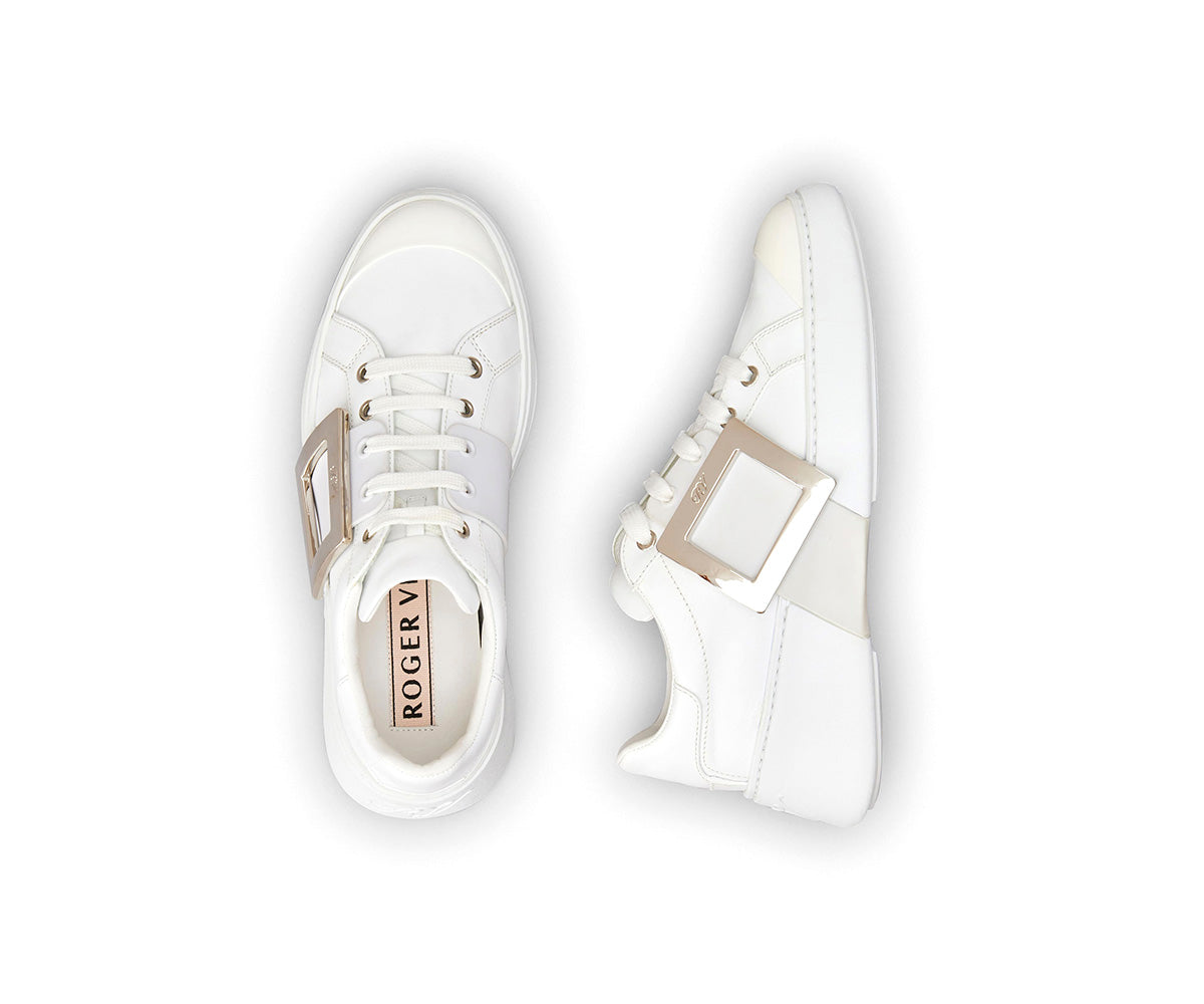 Viv' Skate Metal Buckle Sneakers in Soft Leather