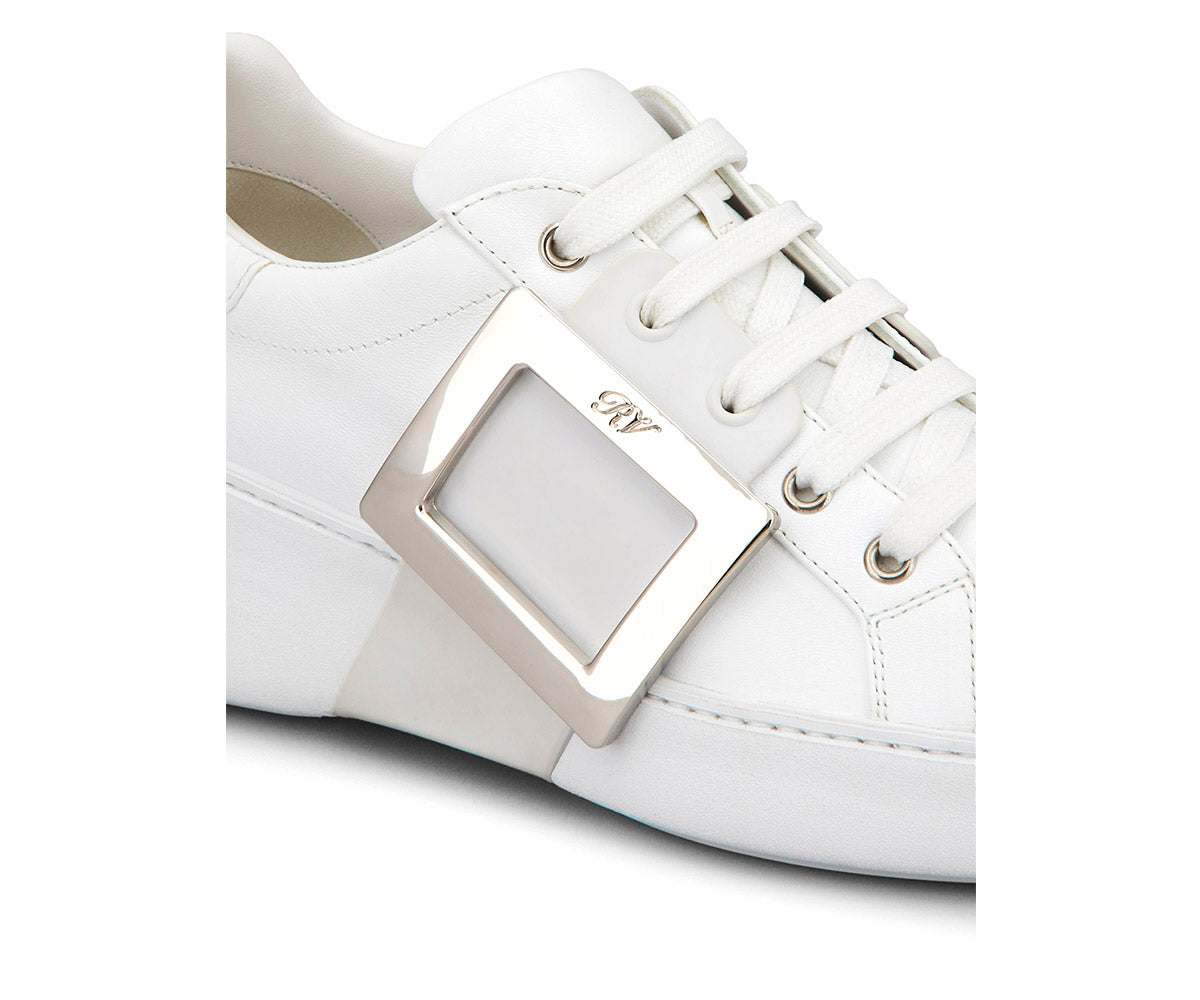 Viv' Skate Metal Buckle Sneakers in Soft Leather