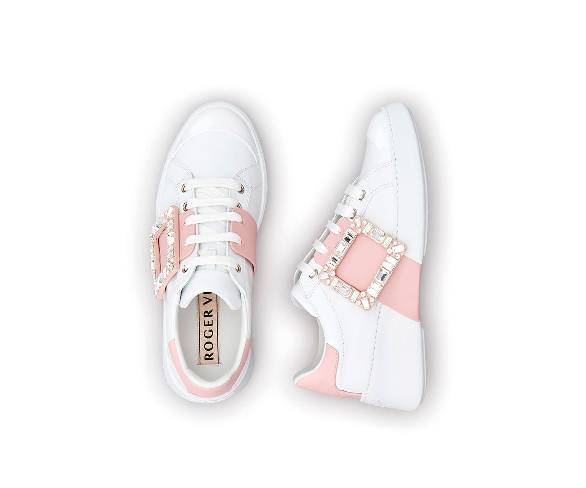 Viv' Skate Strass Buckle Sneakers in Soft Leather