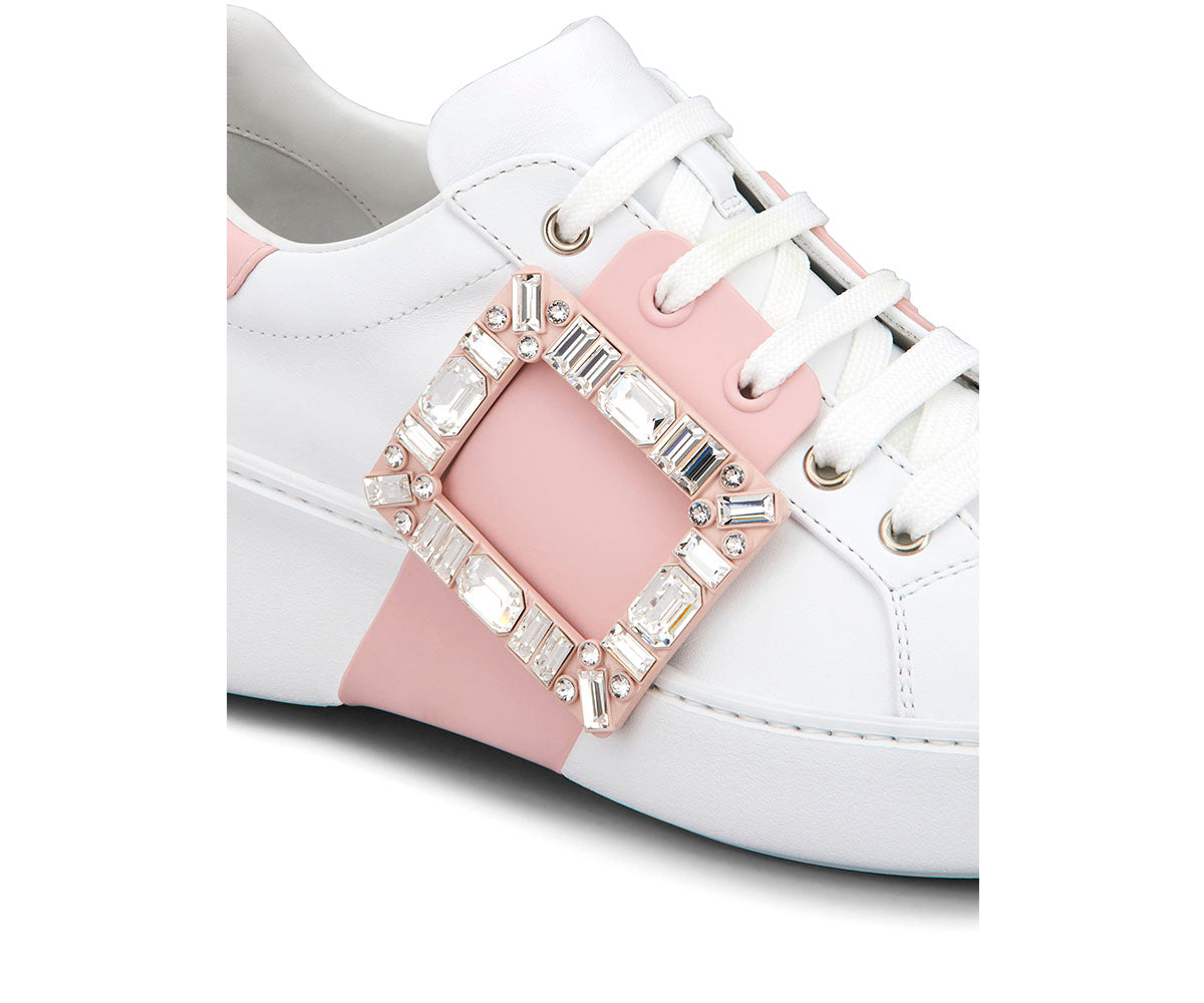 Viv' Skate Strass Buckle Sneakers in Soft Leather