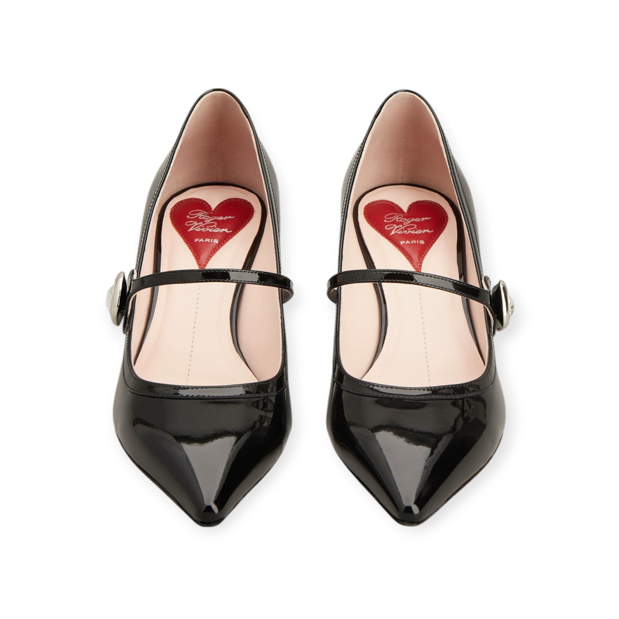 Virgule Mary Jane Pumps in patent leather