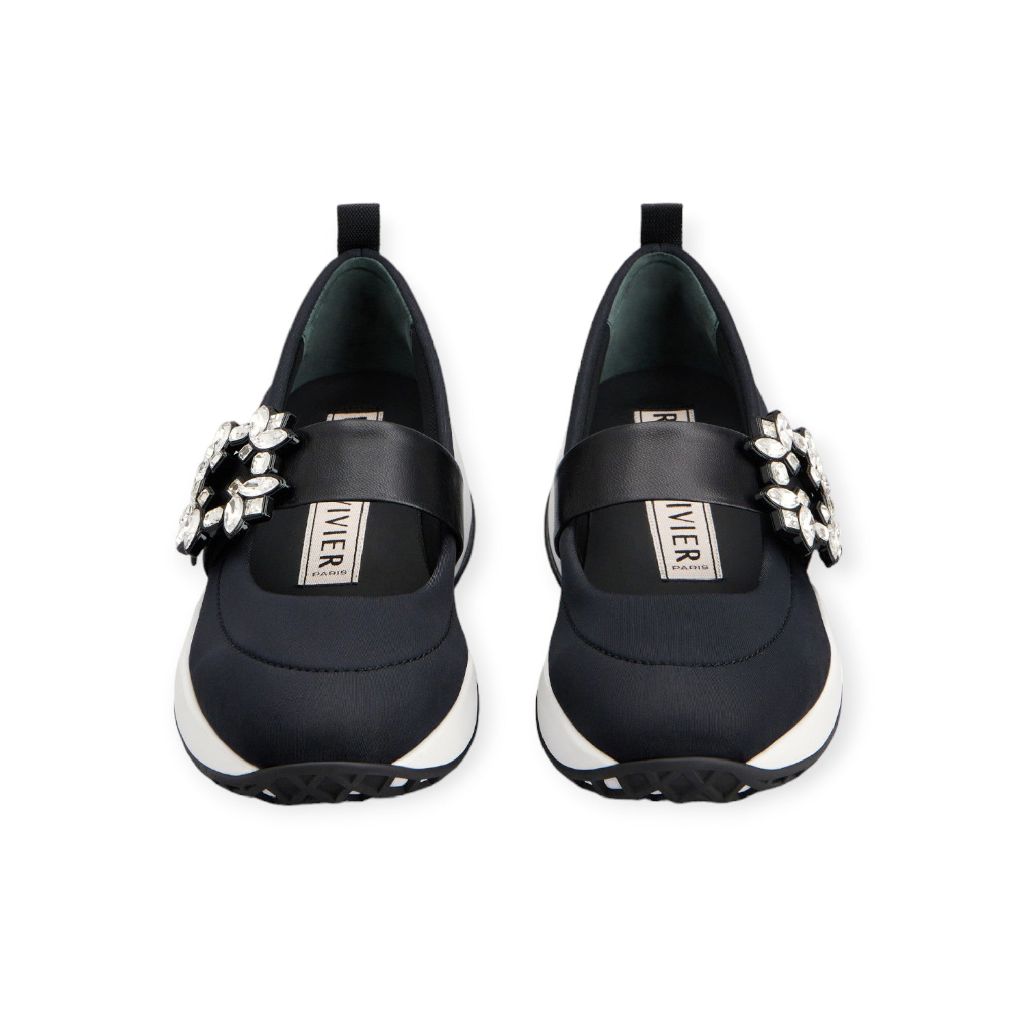 Viv' Run Strass Buckle Ballerinas in Technical Fabric