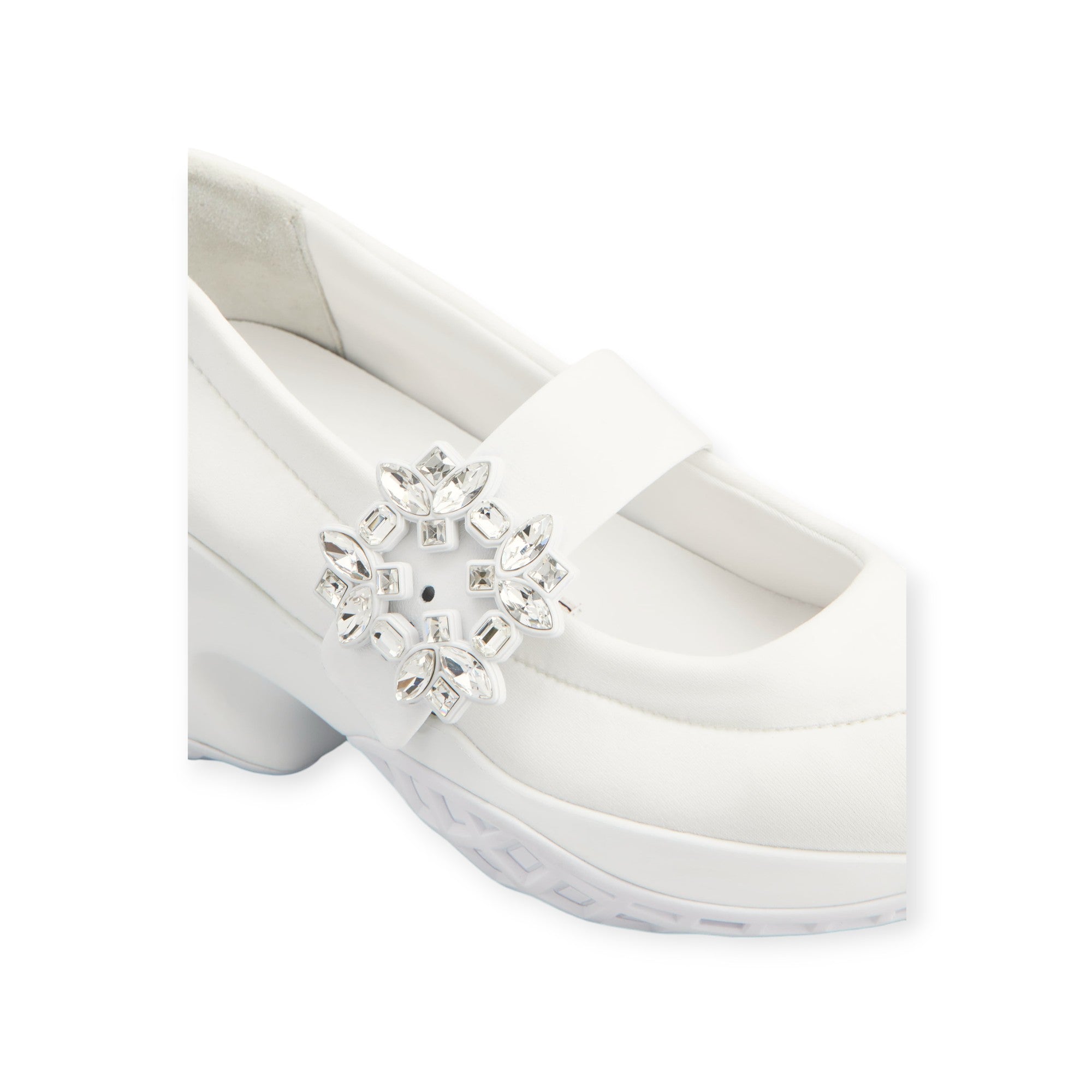 Viv' Run Strass Buckle Ballerinas in Technical Fabric