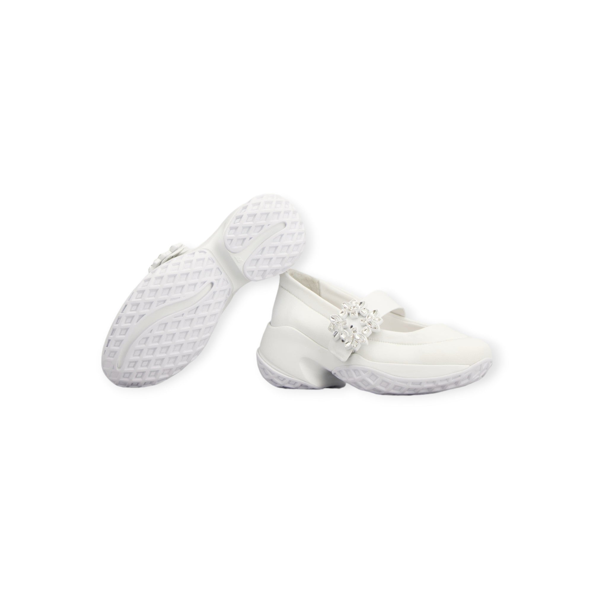 Viv' Run Strass Buckle Ballerinas in Technical Fabric