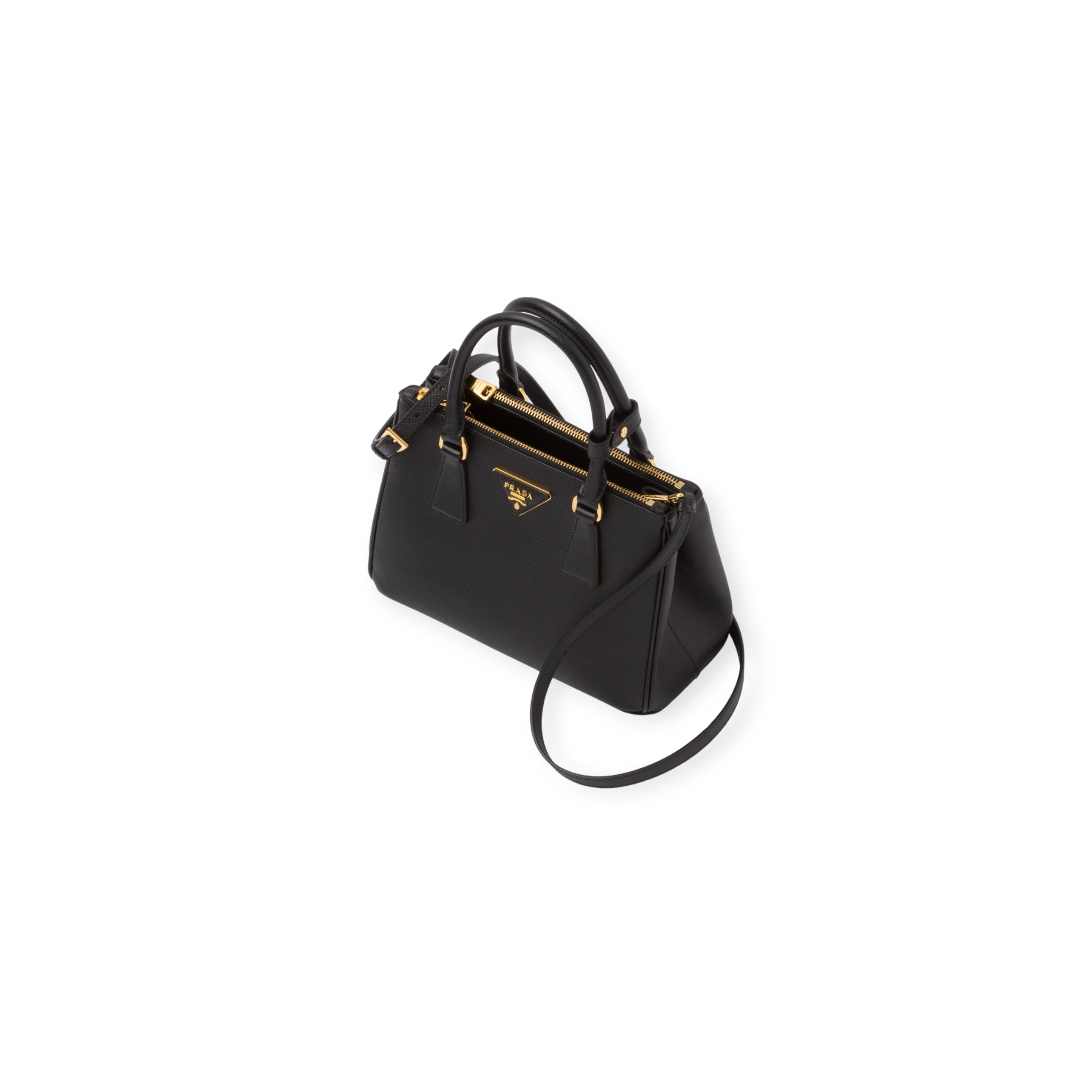 Small Prada Galleria Saffiano leather bag in black