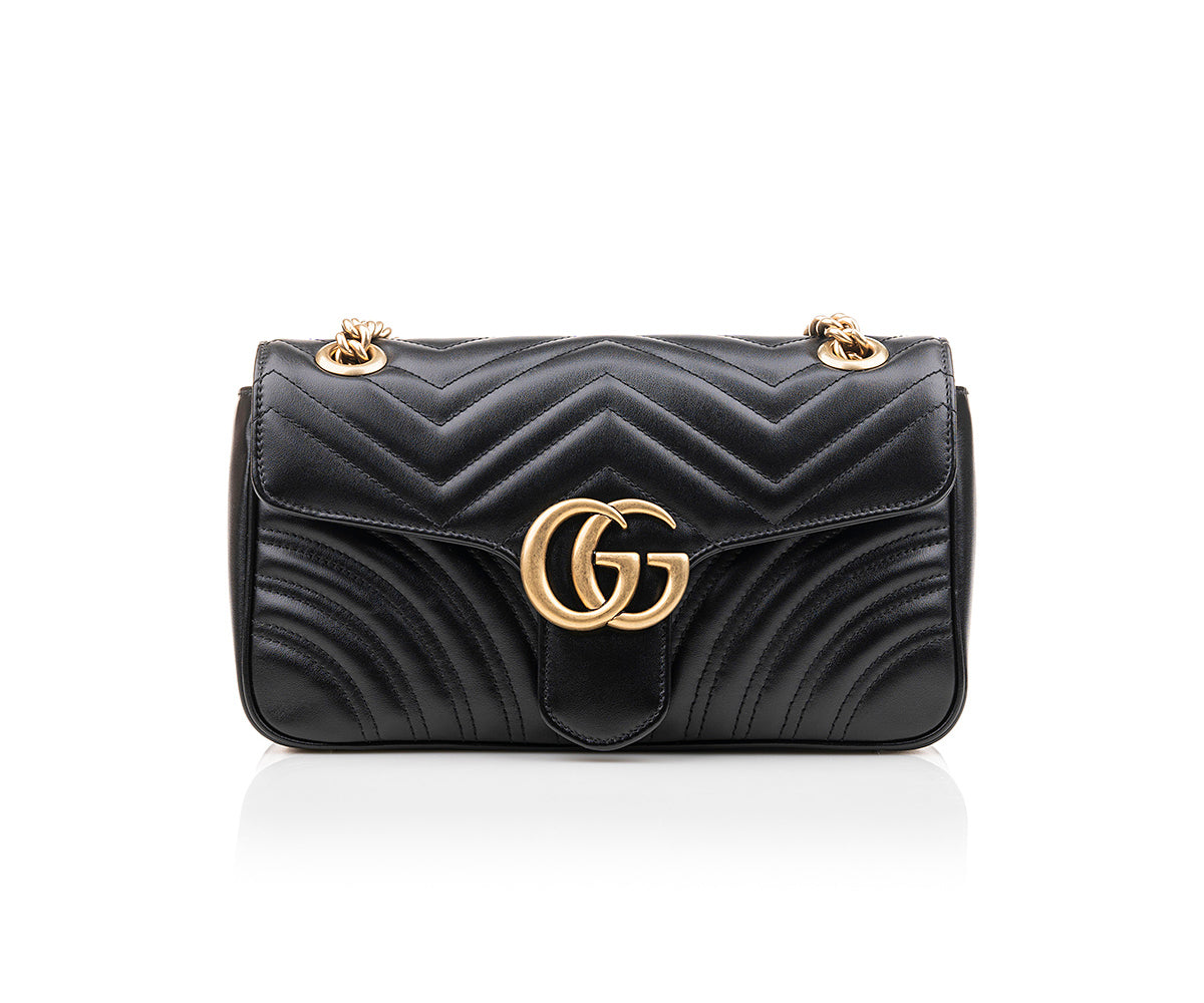 GG Marmont Small Matelass Shoulder Bag In Black Gucci