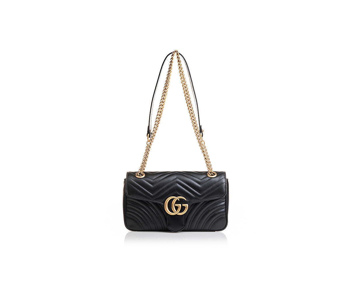 GG Marmont Small Matelass Shoulder Bag In Black