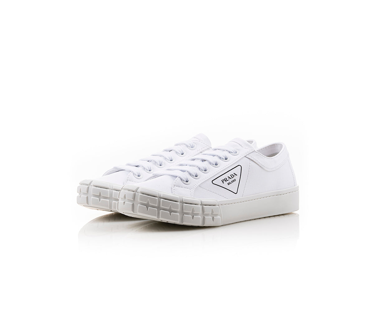 Prada Shoes Cassetta Wheel Gabardine Fabric Sneakers