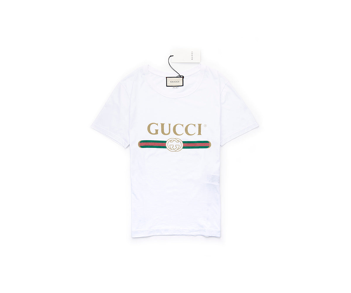 Oversize Washed T-Shirt With Gucci Logo Gucci