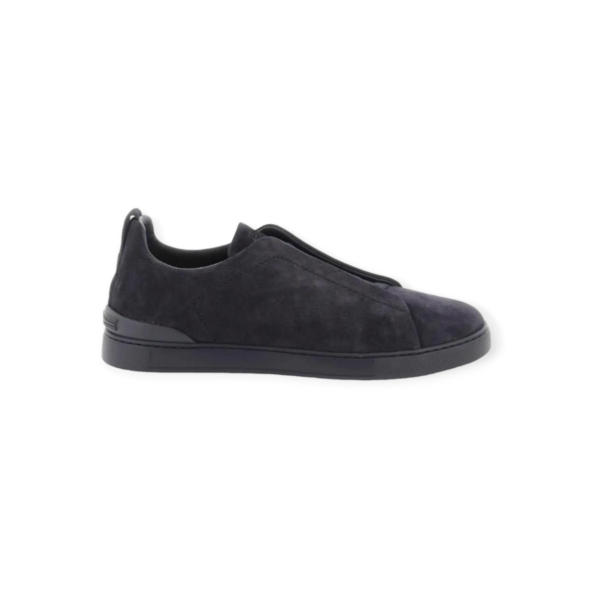 Pewter Grey Suede Triple Stitch Sneakers Zegna