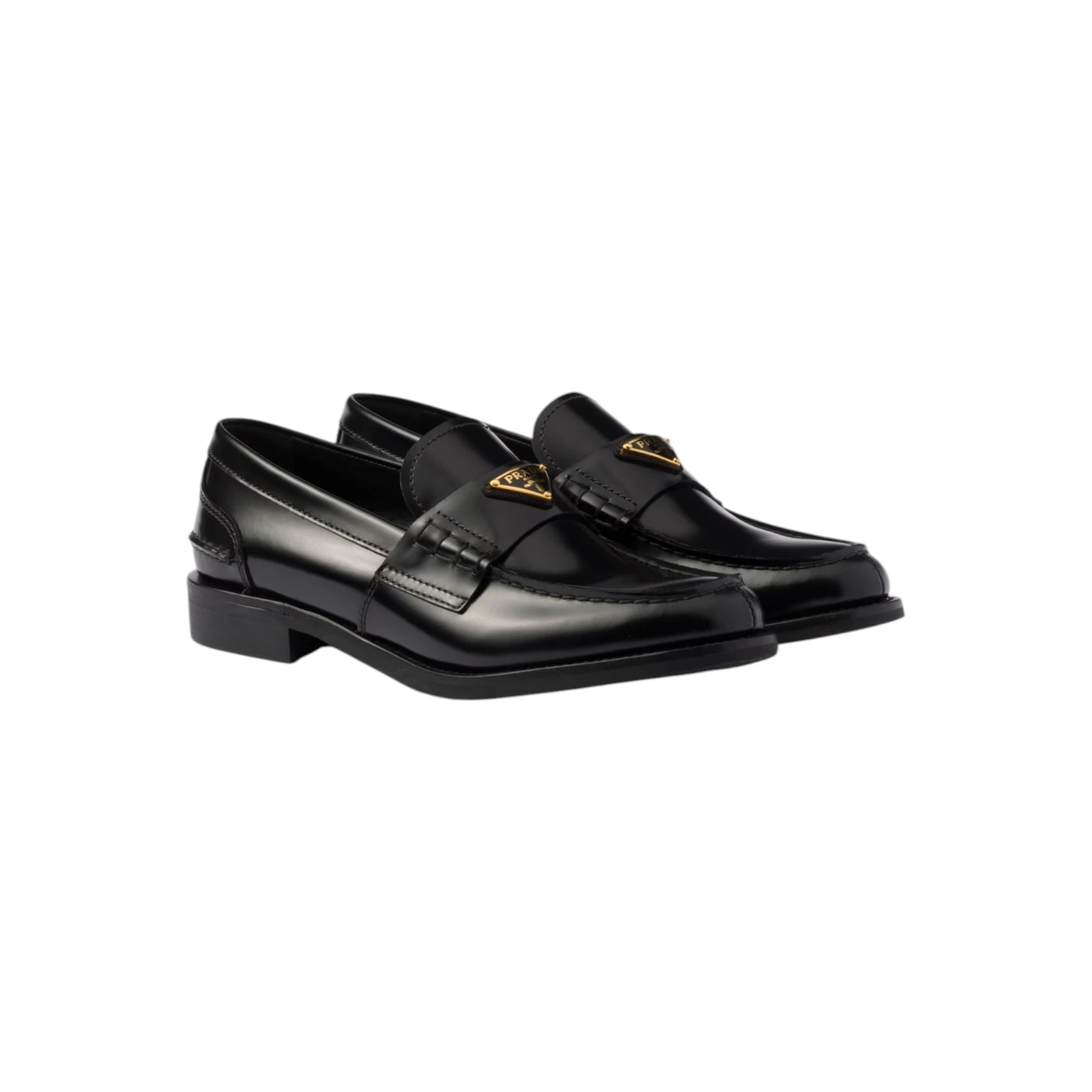 Black Brushed leather loafers