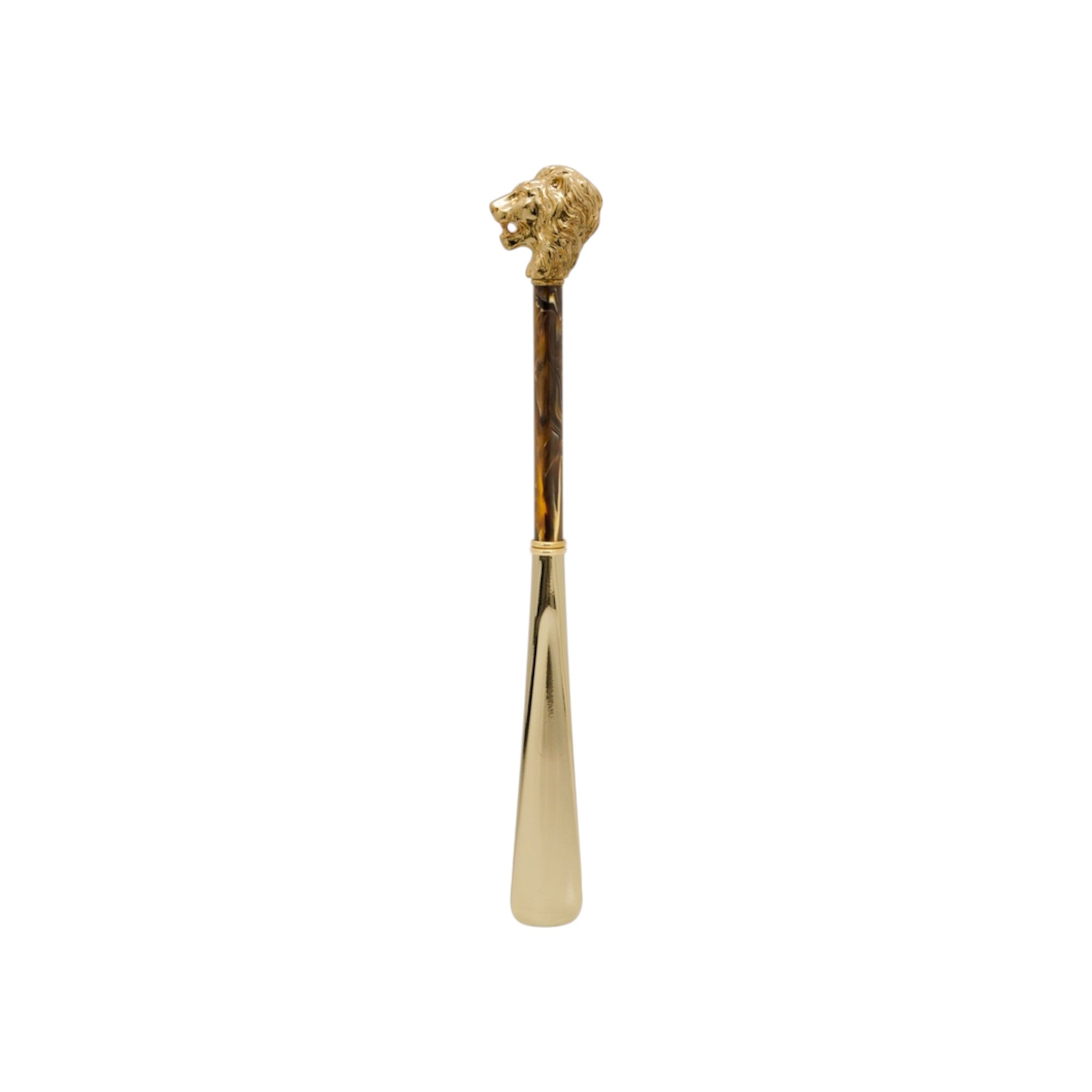 Gold Lion Shoehorn – Pearly Brown Shaft