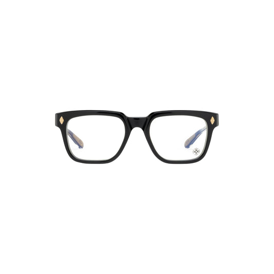 Via Manzoni Boutique Chrome Hearts AMBIDIXTROUS black acetate eyeglasses with 18k gold plated accents and square frame