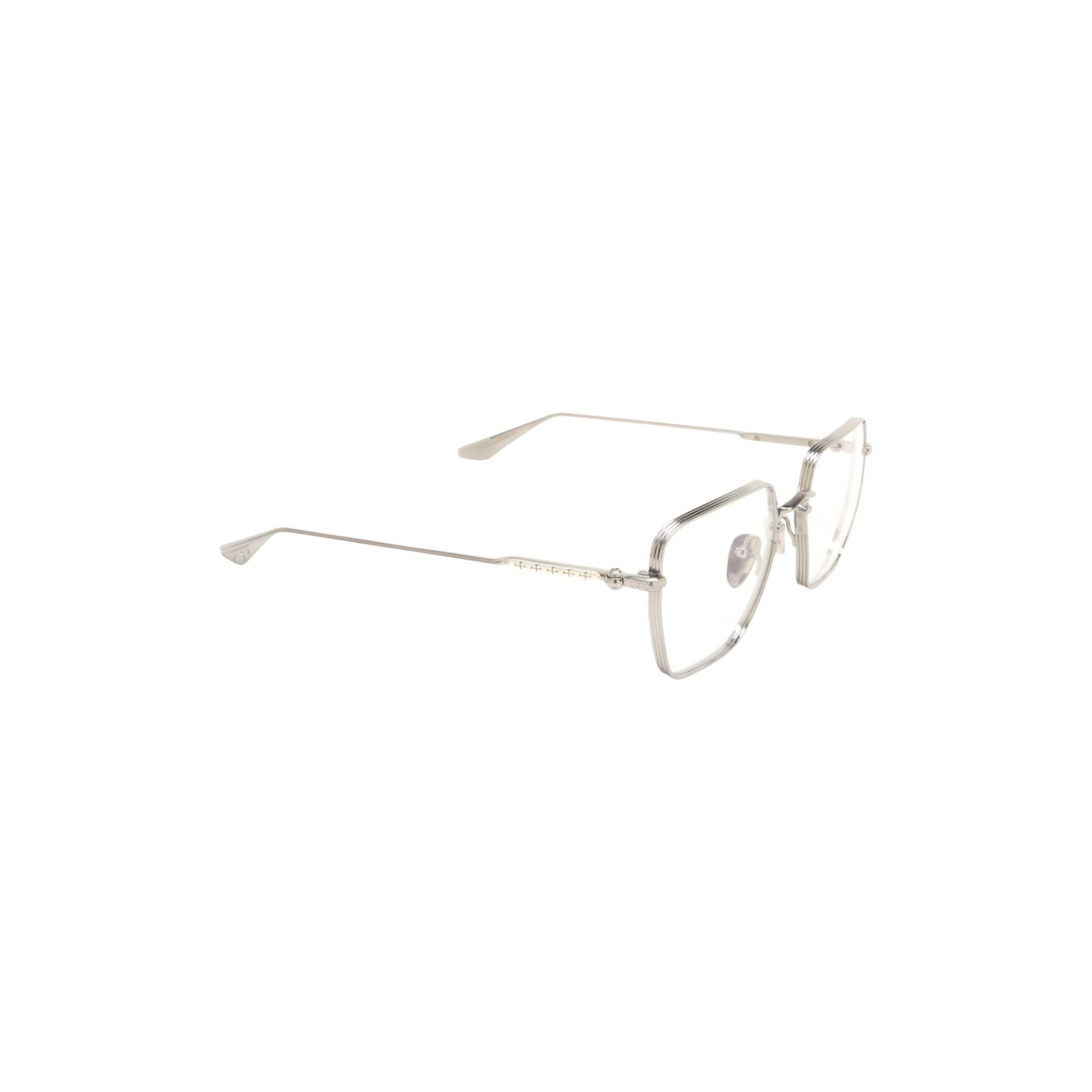 Via Manzoni Boutique Chrome Hearts LIPSDICK eyeglasses featuring a square titanium frame with sterling silver details.