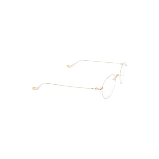 Via Manzoni Boutique Chrome Hearts SLOT ONE rounded titanium eyeglasses in silver and gold-plated sterling silver.