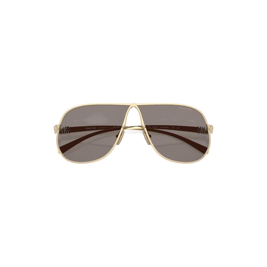Via Manzoni Boutique pilot sunglasses with gold metal frame and dark grey gradient lenses. Modern, narrow fit with signature temple detailing.