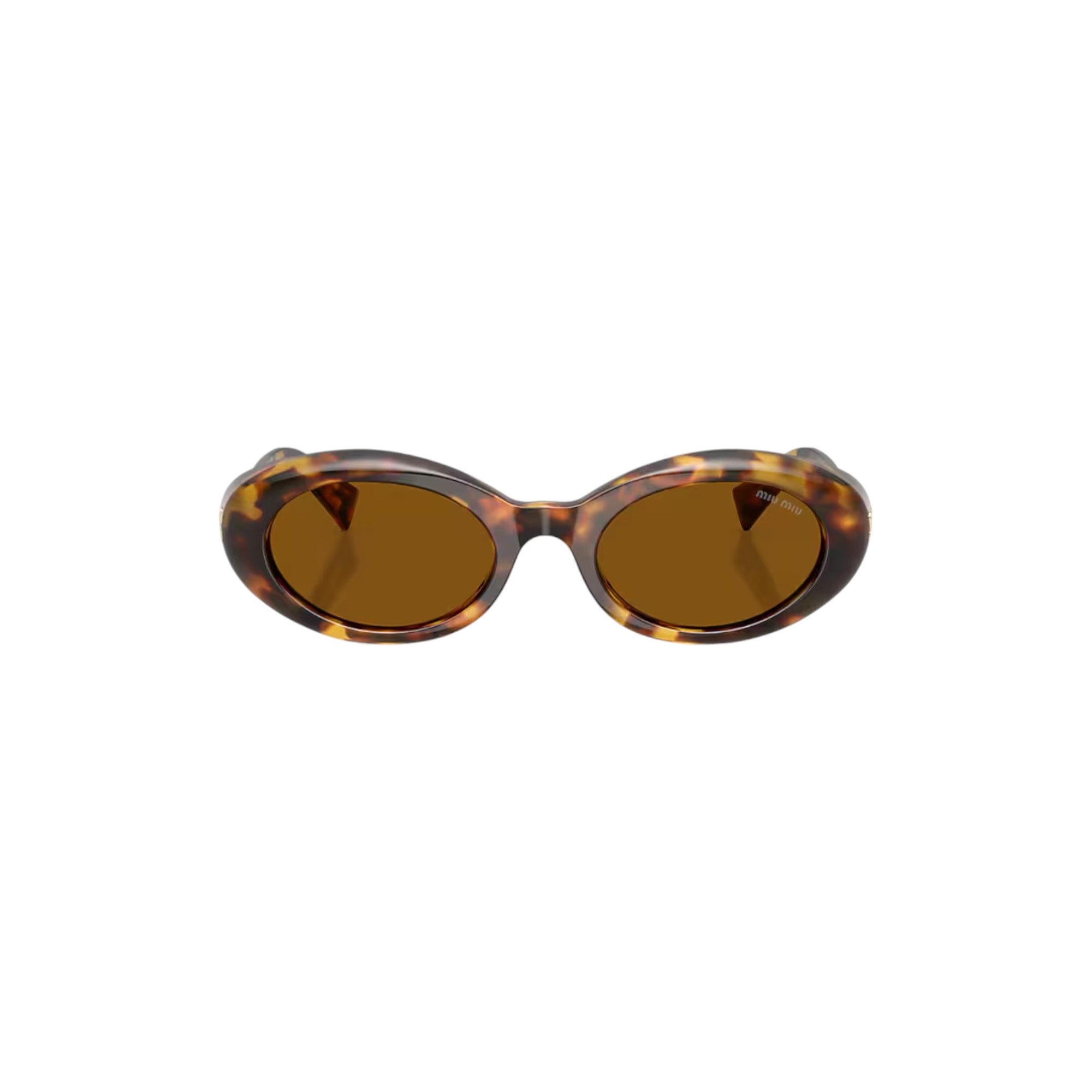 Via Manzoni Boutique Rêverie sunglasses in honey havana tortoiseshell acetate with brown lenses and Miu Miu logo detail.